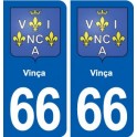 66 Vinça blason autocollant plaque stickers ville