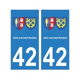 42 Saint-Just-Saint-Rambert autocollant plaque blason armoiries stickers département