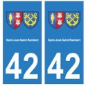 42 Saint-Just-Saint-Rambert-aufkleber platte wappen wappen sticker-abteilung