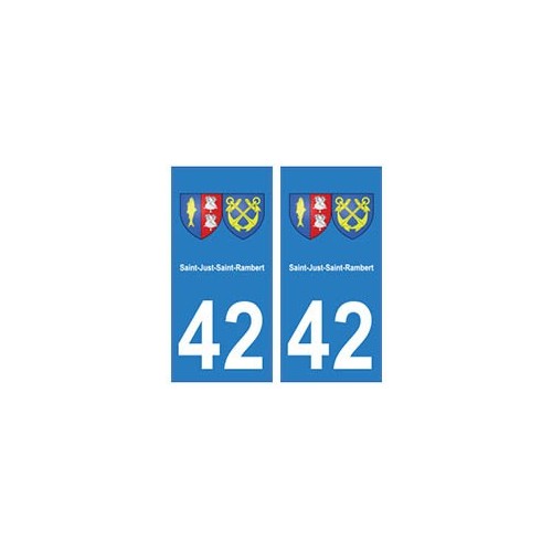 42 Saint-Just-Saint-Rambert autocollant plaque blason armoiries stickers département