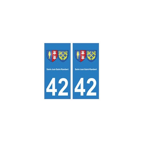 42 Saint-Just-Saint-Rambert autocollant plaque blason armoiries stickers département