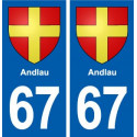 67 Andlau blason autocollant plaque stickers ville