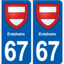 67 Entzheim blason autocollant plaque stickers ville