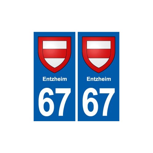 67 Entzheim blason autocollant plaque stickers ville