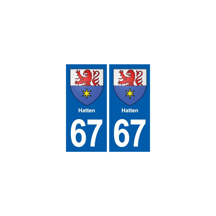 67 Hatten blason autocollant plaque stickers ville
