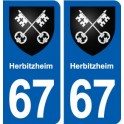 67 Herbitzheim blason autocollant plaque stickers ville