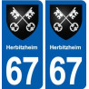67 Herbitzheim blason autocollant plaque stickers ville