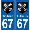 67 Herbitzheim blason autocollant plaque stickers ville