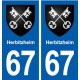 67 Herbitzheim blason autocollant plaque stickers ville