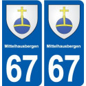 67 Mittelhausbergen blason autocollant plaque stickers ville