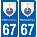67 Mittelhausbergen blason autocollant plaque stickers ville