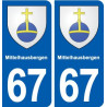 67 Mittelhausbergen blason autocollant plaque stickers ville