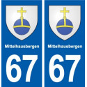 67 Mittelhausbergen blason autocollant plaque stickers ville
