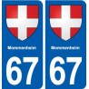 67 Mommenheim blason autocollant plaque stickers ville