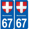 67 Mommenheim blason autocollant plaque stickers ville