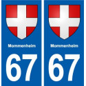 67 Mommenheim blason autocollant plaque stickers ville