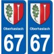 67 Oberhaslach blason autocollant plaque stickers ville