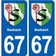 67 Seebach blason autocollant plaque stickers ville