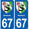 67 Seebach blason autocollant plaque stickers ville