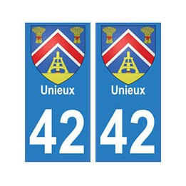 42 Unieux autocollant plaque blason armoiries stickers département