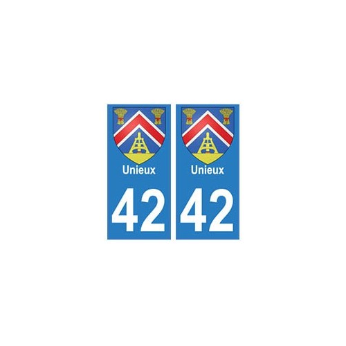 42 Unieux autocollant plaque blason armoiries stickers département