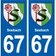 67 Seebach blason autocollant plaque stickers ville