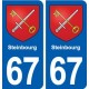 67 Steinbourg blason autocollant plaque stickers ville