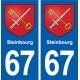 67 Steinbourg blason autocollant plaque stickers ville