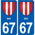 67 Still blason autocollant plaque stickers ville