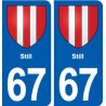 67 Still blason autocollant plaque stickers ville
