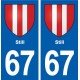 67 Still blason autocollant plaque stickers ville