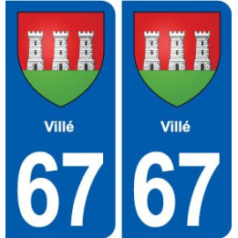 67 Villé blason autocollant plaque stickers ville