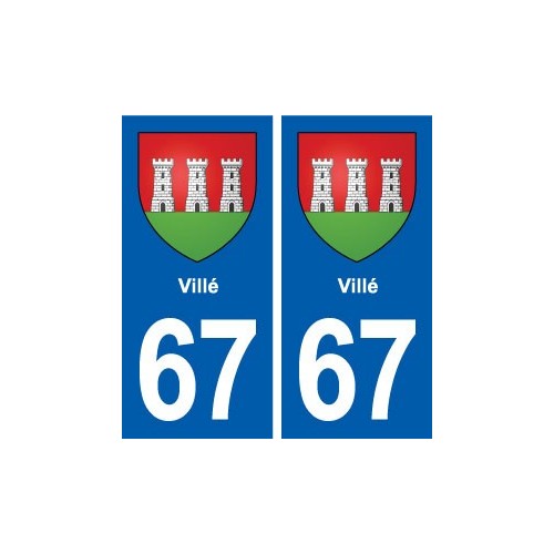 67 Villé blason autocollant plaque stickers ville