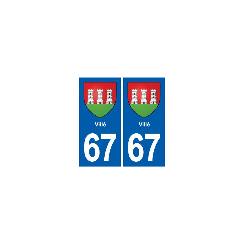 67 Villé blason autocollant plaque stickers ville