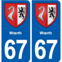 67 Wœrth blason autocollant plaque stickers ville