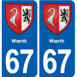 67 Wœrth blason autocollant plaque stickers ville