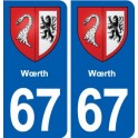 67 Wœrth blason autocollant plaque stickers ville