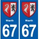 67 Wœrth blason autocollant plaque stickers ville
