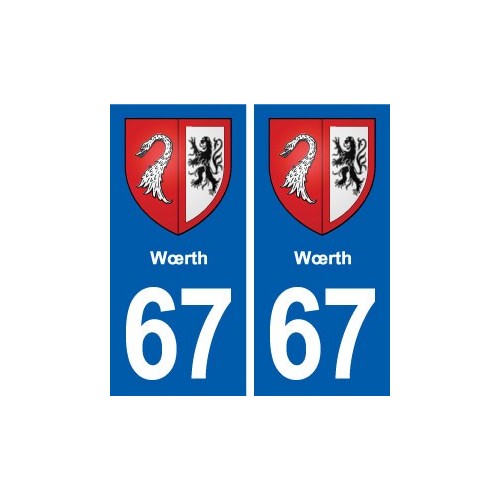 67 Wœrth blason autocollant plaque stickers ville