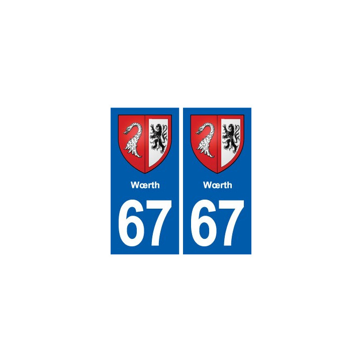 67 Wœrth blason autocollant plaque stickers ville