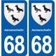 68 Ammerschwihr blason autocollant plaque stickers ville