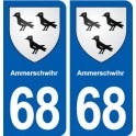 68 Ammerschwihr blason autocollant plaque stickers ville
