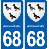 68 Ammerschwihr blason autocollant plaque stickers ville