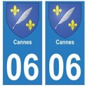 06 Cannes ville autocollant plaque