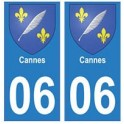 06 Cannes blason autocollant plaque stickers ville