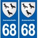 68 Ammerschwihr blason autocollant plaque stickers ville