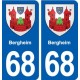 68 Bergheim blason autocollant plaque stickers ville