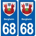 68 Bergheim blason autocollant plaque stickers ville