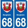 68 Bergheim blason autocollant plaque stickers ville