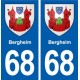68 Bergheim blason autocollant plaque stickers ville